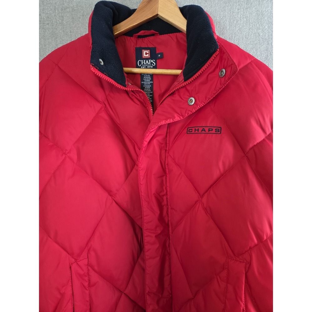 Vintage Down Puffer Jacket Ralph Lauren Chaps Mens M Quilted Goose Coat 90s Ski